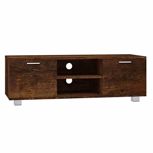 vidaXL TV Cabinet in Smoked Oak Brown, W/D/H: 120 x 40.5 x 35 cm