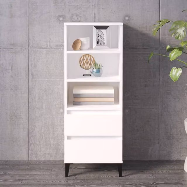 Berkfield Home White Matt Highboard W/D/H: 40 x 36 x 110 cm