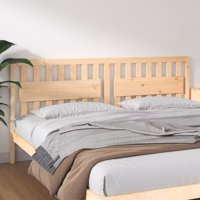 Berkfield Home Rustic Solid Wood Pine Bed Headboard, Brown, W: 205.5 cm, D: 4 cm, H: 100 cm