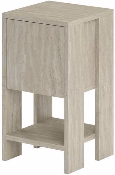 CALICOSY EMA Bedside Table with 1 Drop-Down Door in Beige, Height: 55 cm