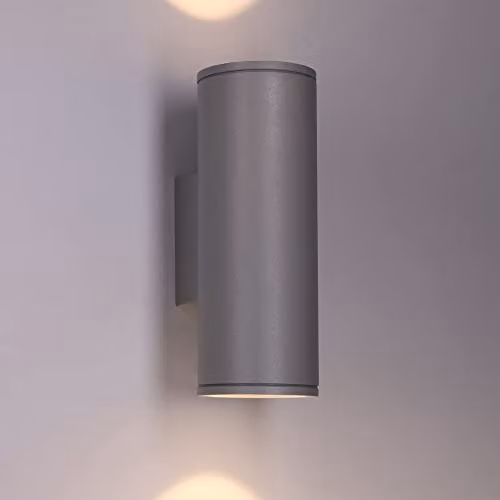 Netlighting Forlight Orion LED Outdoor Surface Mounted Wall Light in Grey with Warm White Downlight IP54 – 3