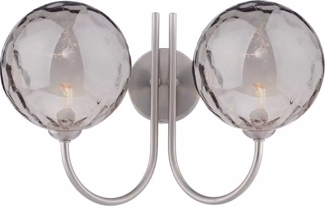 Dar JAR0938-10 Silver Modern Dimmable Glass Sphere Wall Light