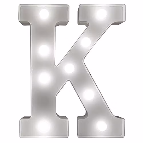 mysmartbuy White Battery Powered 3D LED Letter K Light, H 22 x W 14 x D 3 cm – 1