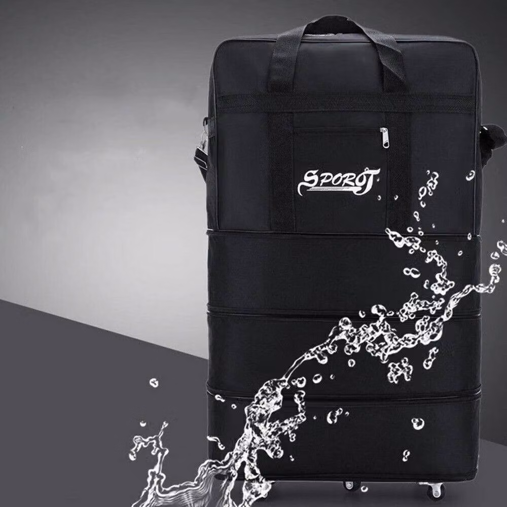 NESTLUNE Large 42 inch Suitcase Travel Luggage with 5 Wheels, Black, H 100 cm x W 15 cm x D 15 cm – 2