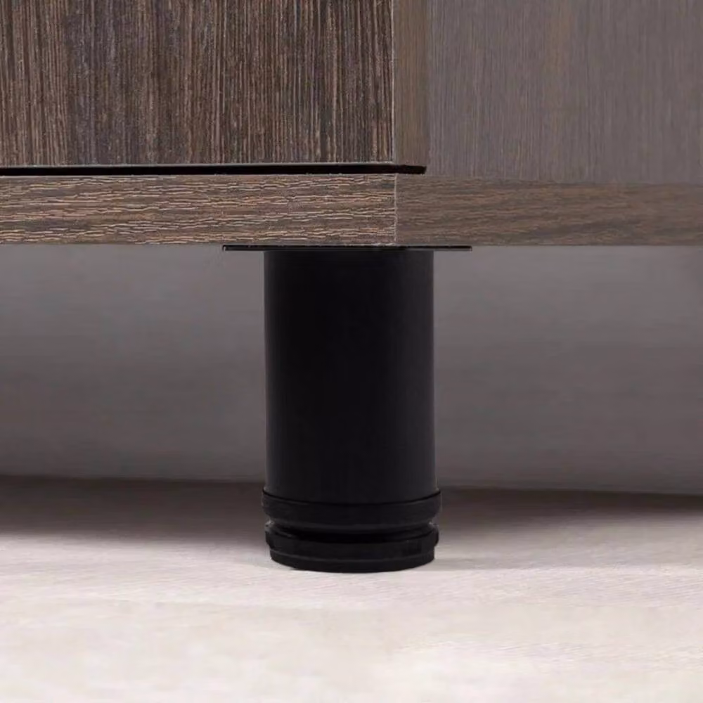 PAWNORA 4-Piece Matt Black Height Adjustable Metal Furniture Legs – 4