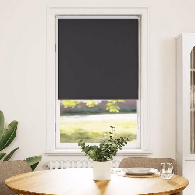 Berkfield Home Blackout Roller Blind, Black, W: 85 cm, H: 150 cm, Polyester – 1