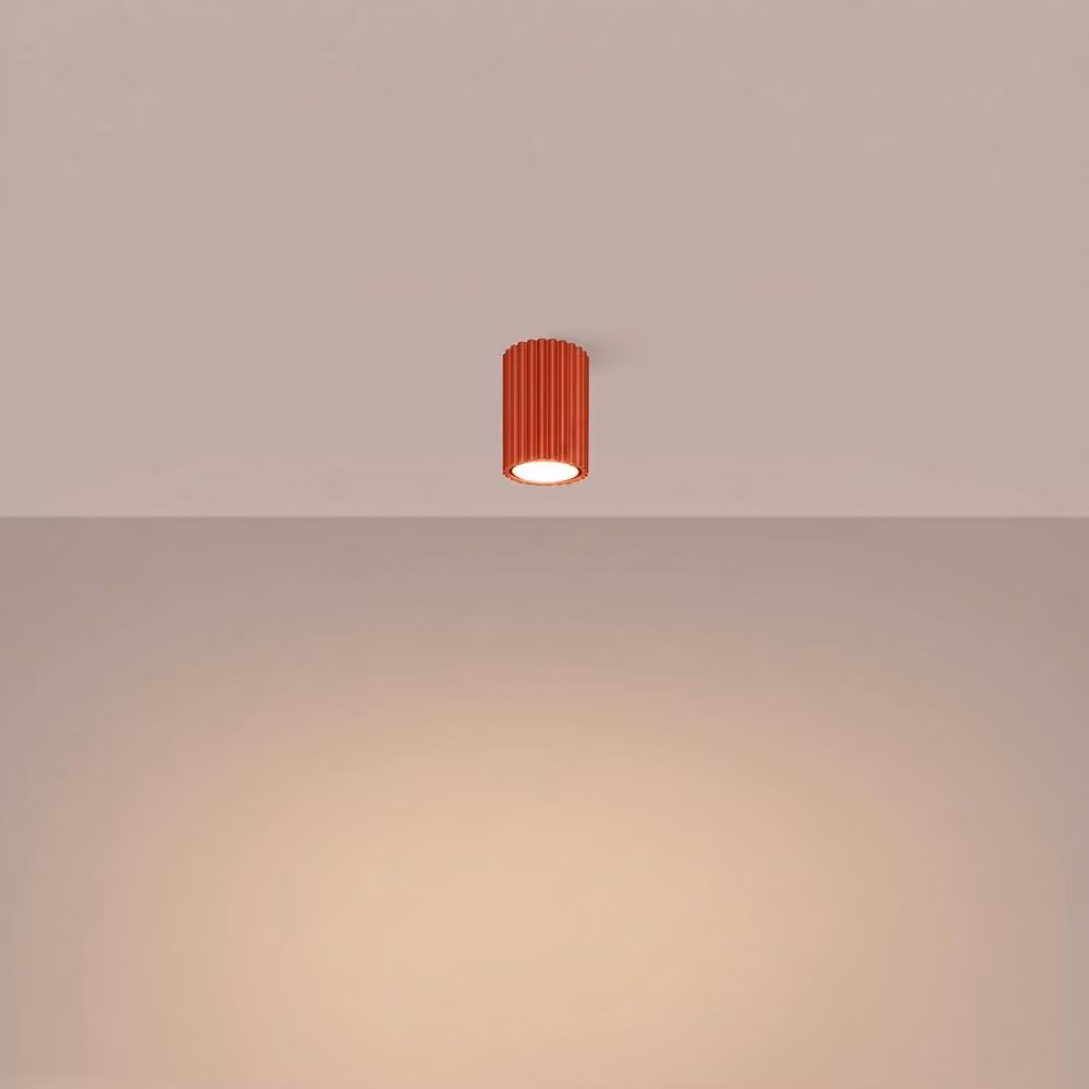 Sollux Lighting minimalist red cylinder ceiling lamp, W/D/H: 10 x 6.5 x 6.5 cm – 3