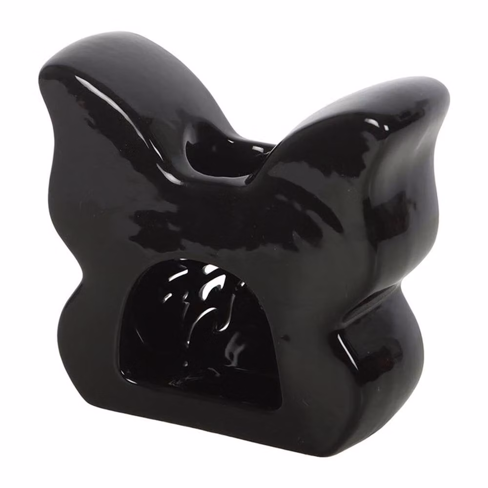 Uniqueful Black Ceramic Cut Out Butterfly Tealight Oil Burner – 2