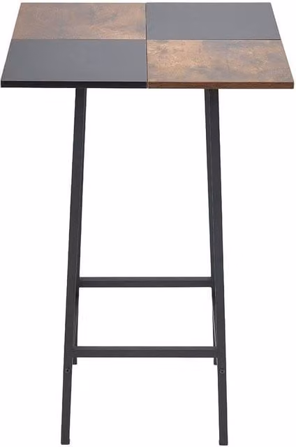 KORVIXA Industrial Tall Square Bar Table in Black and Multicolour, W/D/H: 100 x 100 x 93 cm – 1