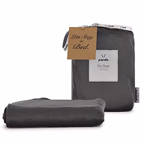 Panda London Organic Bamboo Viscose Flat Sheet, Urban Grey, Super King – 5