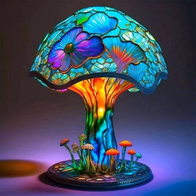 NESTLUNE Mushroom Desk Lamp in Multicolour Resin – 1