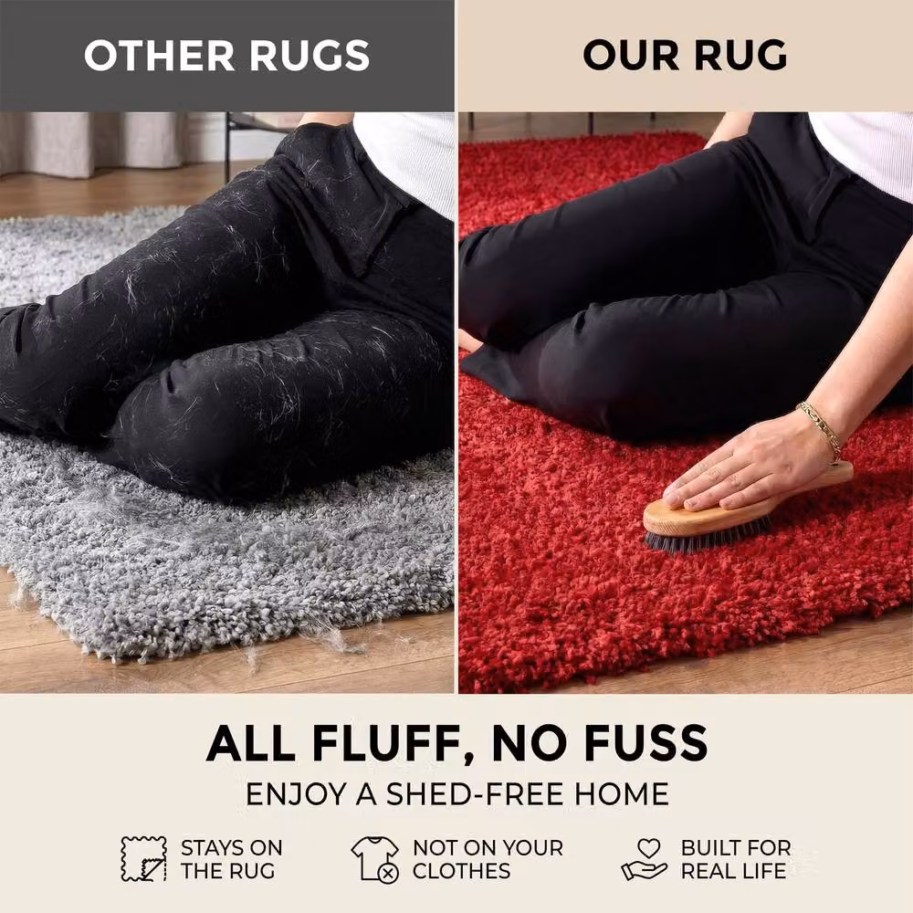 Bravich LTD Shaggy Area Rug in Red, W: 80 cm, L: 150 cm – 6