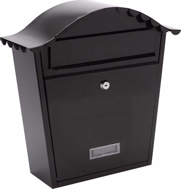 MantraRaj Wall Mounted Steel Letterbox in Black