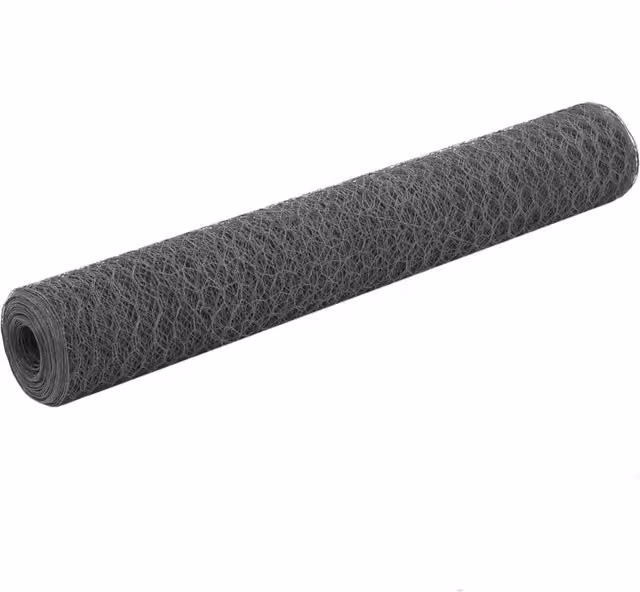 Berkfield Home Grey PVC Coated Steel Chicken Wire Fence, 25 x 1 m – 1