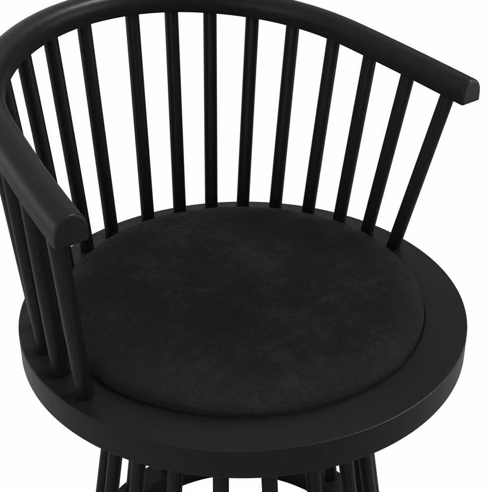 Lemon Pavilion Furniture Lina Indoor Dining Chair in Black Velvet and Wood, W: 57 cm, D: 53 cm, H: 78.5 cm – 3