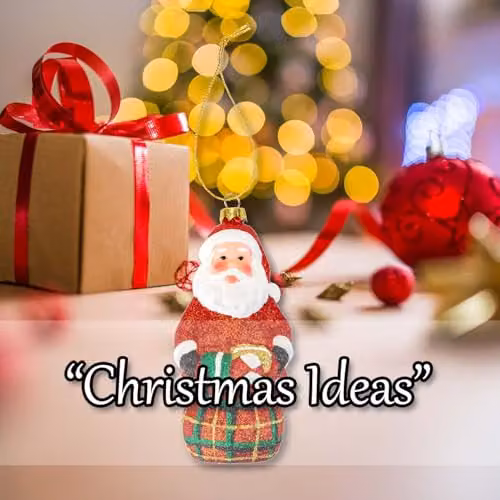 VFM e-Store Glitter Santa with Sack Christmas Tree Decoration, Red, H 14 x W 6 x D 6 cm – 5