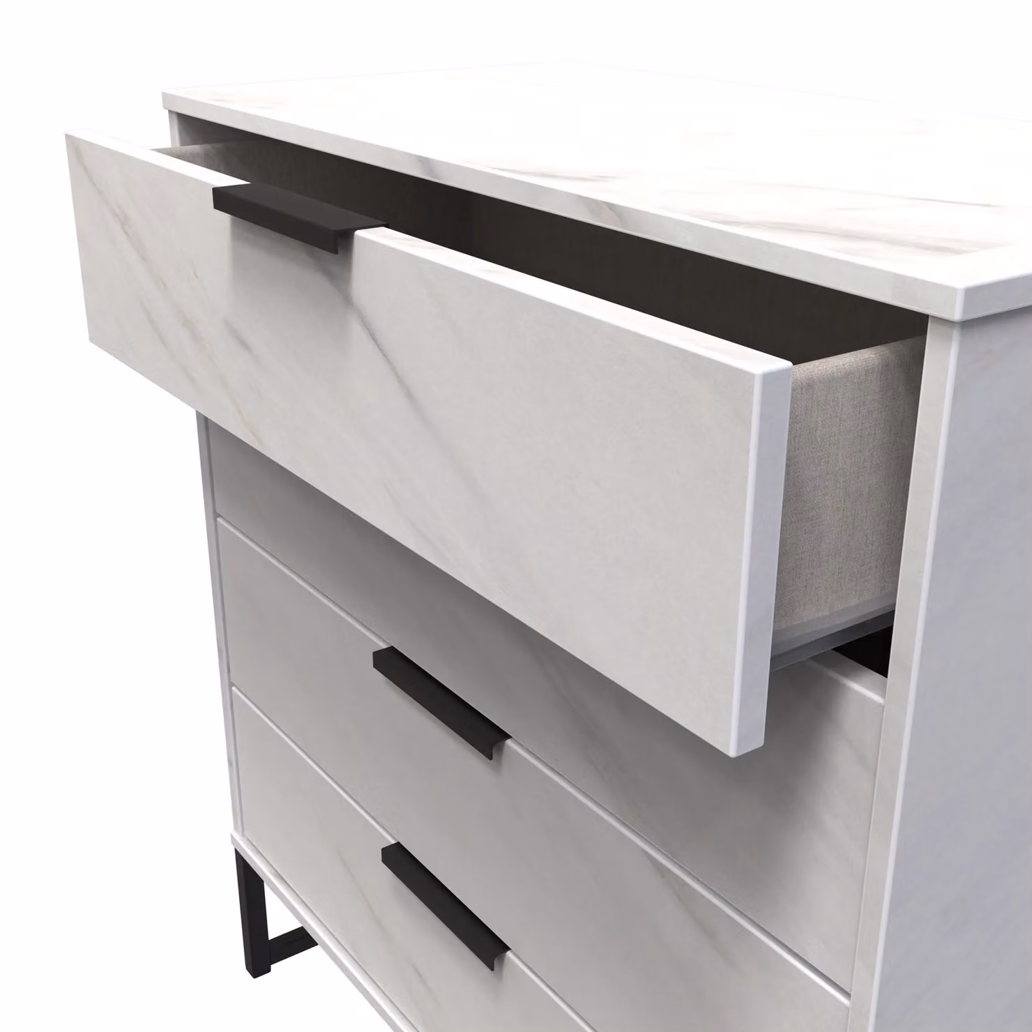 Ready Assembled 2 U Fuji 4 Drawer Chest in Off-White – 2