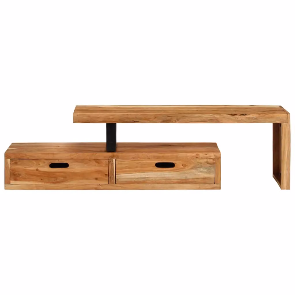 Berkfield Home Antique Brown Solid Acacia Wood TV Stand – 2