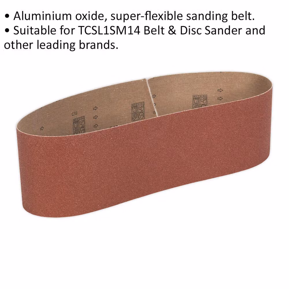 Loops Premium 100 Grit Aluminium Oxide Sanding Belt, Brown, W: 100 mm, L: 915 mm – 2