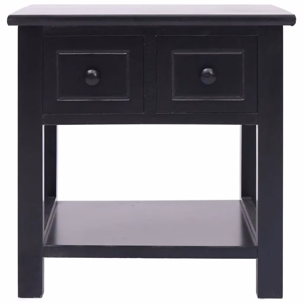 Berkfield Home Black Paulownia Wood Side Table W/D/H: 40 x 40 x 40 cm – 2