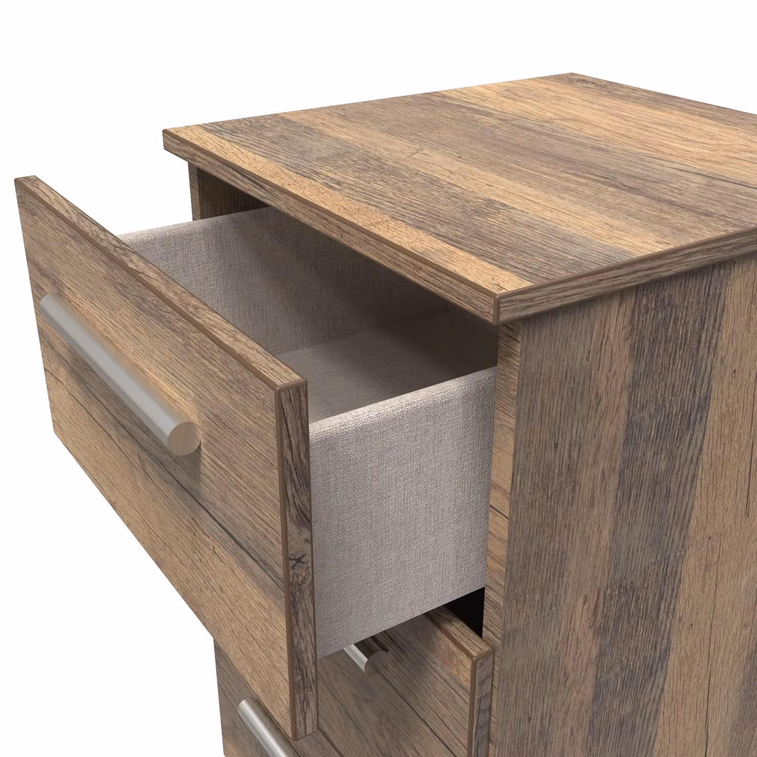 Ready Assembled 2 U Trent 3 Drawer Bedside Cabinet in Dark Brown – 2