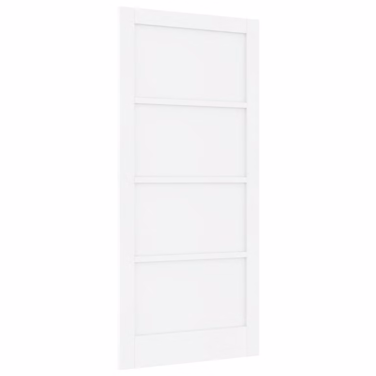 Berkfield Orkdal Modern White Lacquered Sliding Interior Door in Solid Wood Pine, W/H/D: 93 x 202 x 4 cm
