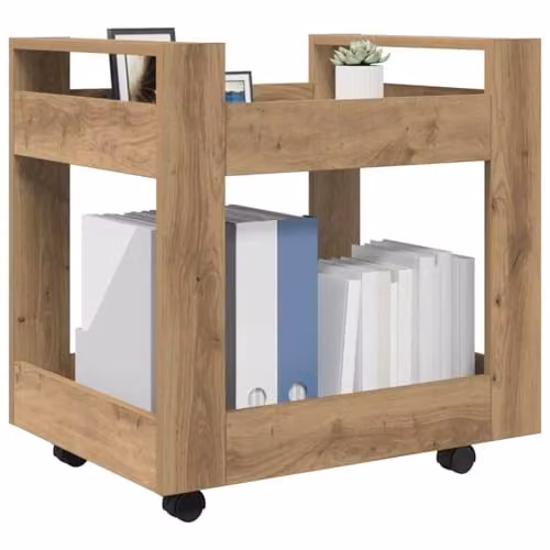 vidaXL Desk Trolley in Artisan Oak, Brown, W/D/H: 60 x 45 x 60 cm