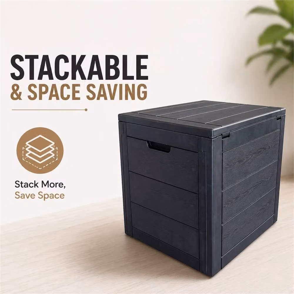 Kelvenix Black Garden Storage Chest Cushion Box – 4