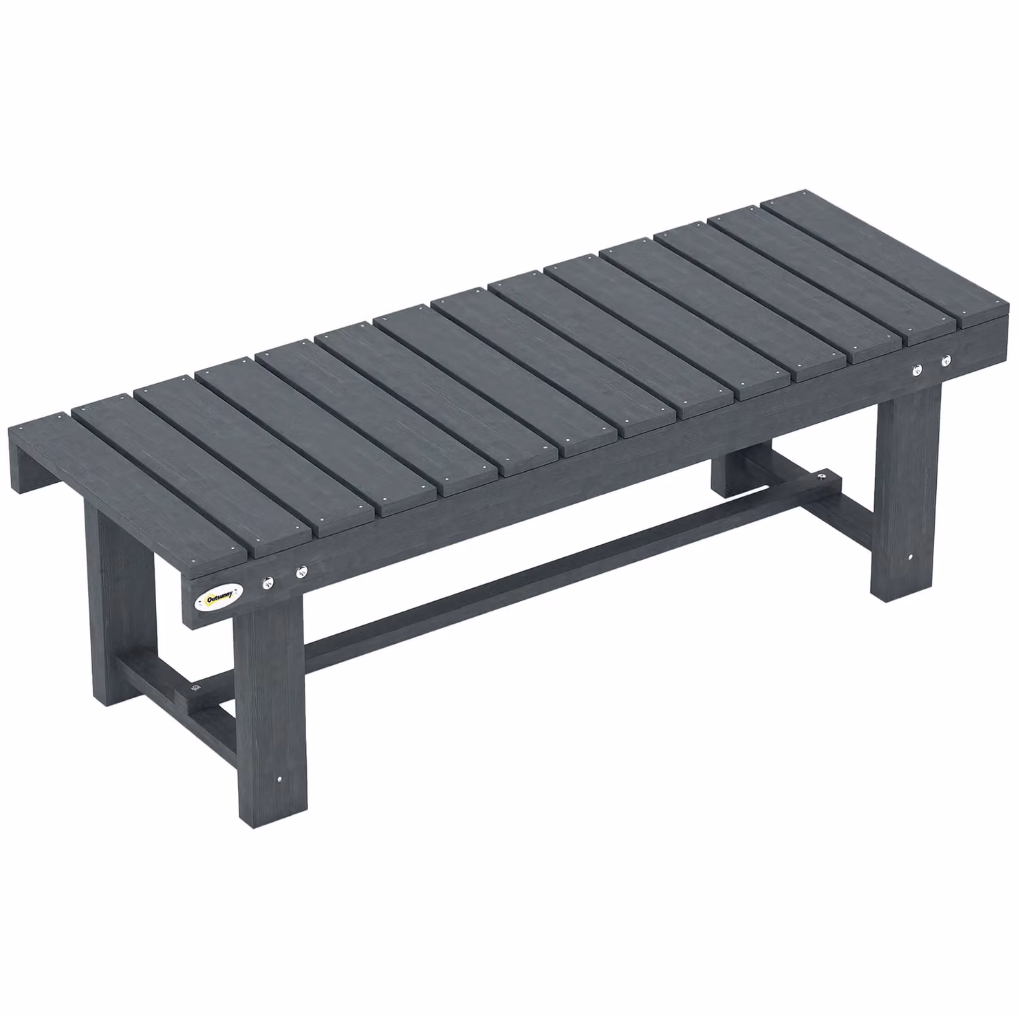 OUTSUNNY Grey Fir Wood 2 Person Outdoor Garden Bench Loveseat, W: 110 cm – 2