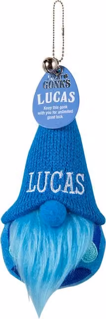 History & Heraldry Lucas Pre-personalised Lucky Gonk Mascot Keyring in Blue