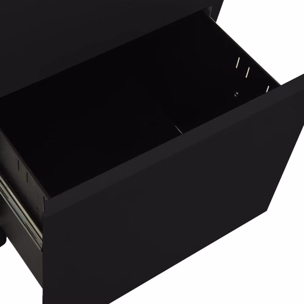 Berkfield Home Mobile File Cabinet in Black Metal with Lock and Castors, W/D/H: 39 x 45 x 67 cm – 3