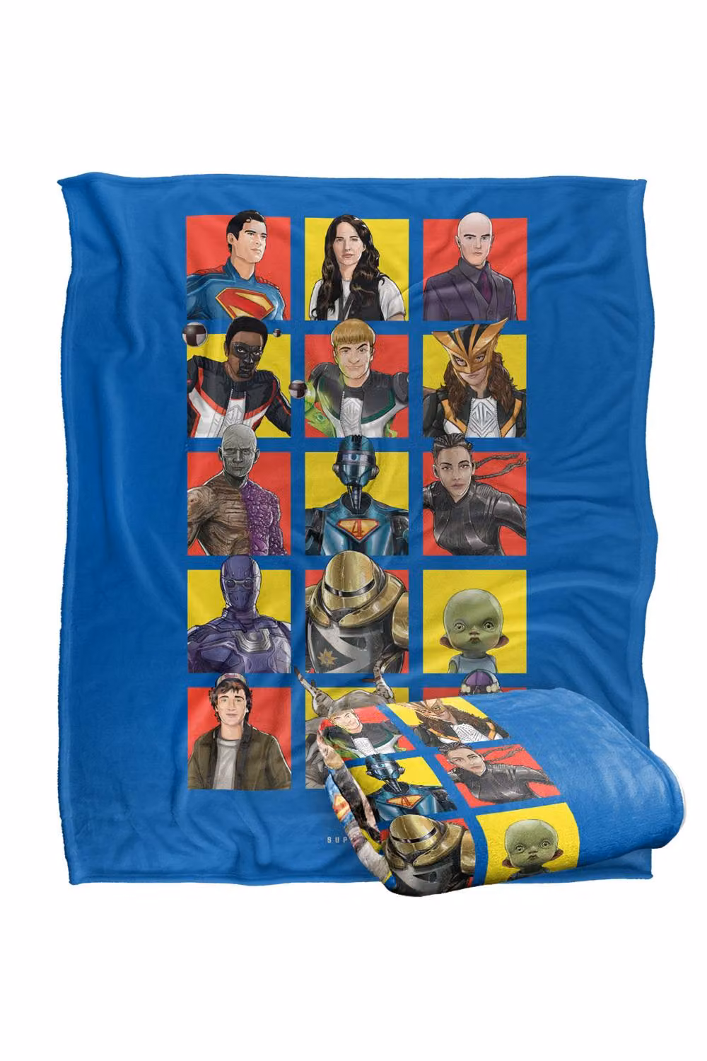 Warner Bros. Superman 2025 Character Squares Super Soft Fleece Throw Blanket, Multicolour, W: 152 cm, D: 127 cm – 5