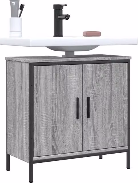 Berkfield Home Grey Sonoma Wall Mounted Bathroom Sink Cabinet W/D/H: 60 x 30 x 60 cm