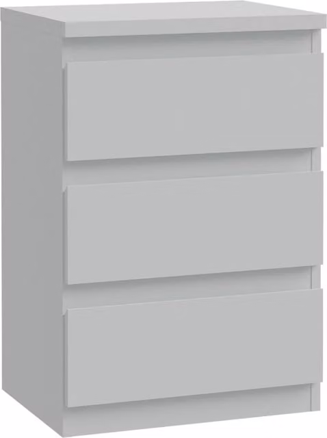 Furniture To Go Edmore 3 Drawer Bedside Chest in Grey Oak Finish