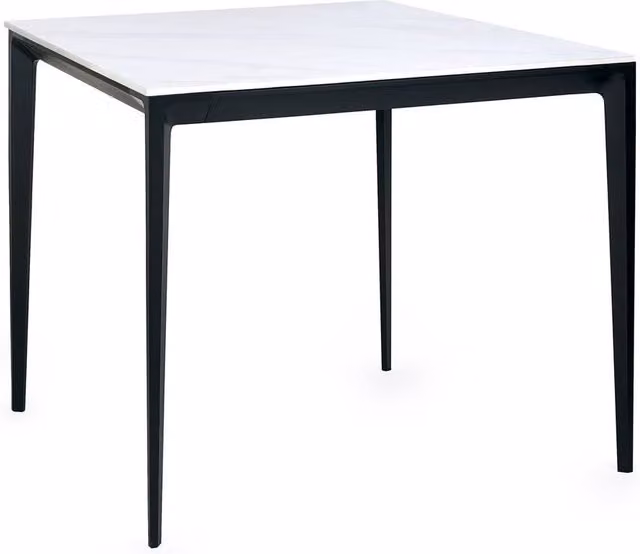 Cheshire Premium Marbella Square Stone Top Dining Table, White Marble, W/D/H: 80 x 80 x 80 cm – 1