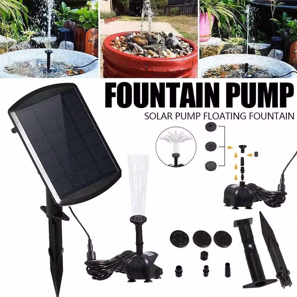 FLAVORA Solar Submersible Water Pump Fountain Kit for Garden Ponds and Pools, Black, W/D/H: 100 x 100 x 100 cm – 2