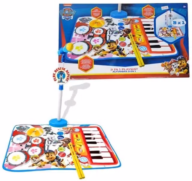 REIG Paw Patrol Kids Sensory Playmat with Microphone in Blue and Multicolour