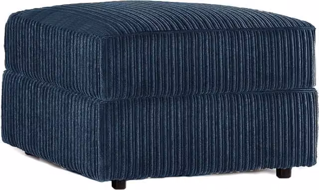 Furnishings For Less UK Luxor Delta Ferguson Soft Jumbo Cord Footstool in Navy Blue, W/D/H: 55 x 42 x 42 cm