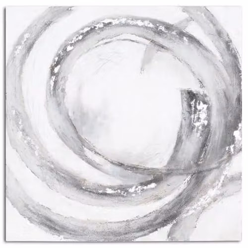 Hill Interiors Galaxy Abstract Hand Painted Canvas in Silver and Grey, W: 150 cm, D: 4.8 cm, H: 7.2 cm – 1
