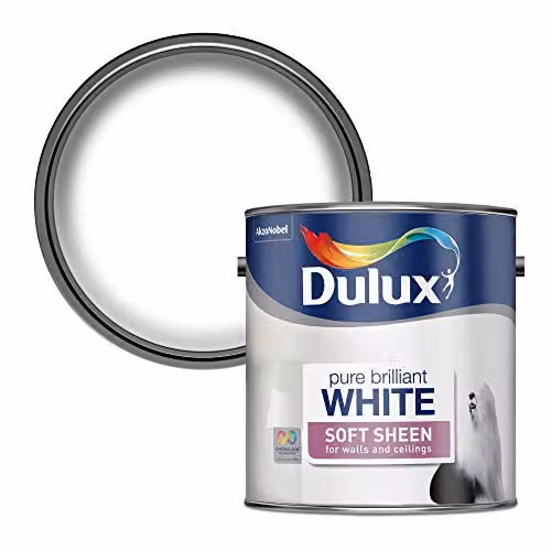 Dulux Soft Sheen Emulsion Paint for Walls and Ceilings, Pure Brilliant White, 2.5 l