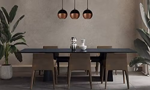 Netlighting Midway Straight Bar Pendant Ceiling Light in Black and Copper, 40 cm – 2