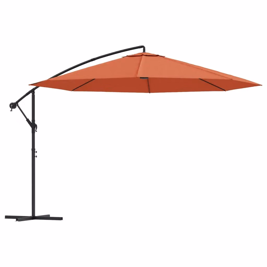 Berkfield Home Cantilever Garden Umbrella with Aluminium Pole, Brown, 350 cm – 2