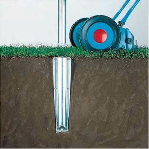 Brabantia Metal Ground Spike for Rotary Washing Lines in Silver and Red, 45mm – 2