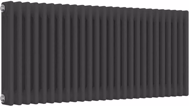 Bathroom Kingdom Colona Anthracite 3 Column Horizontal Traditional Wall Hung Steel Radiator, Grey, H 119 cm x W 50 cm