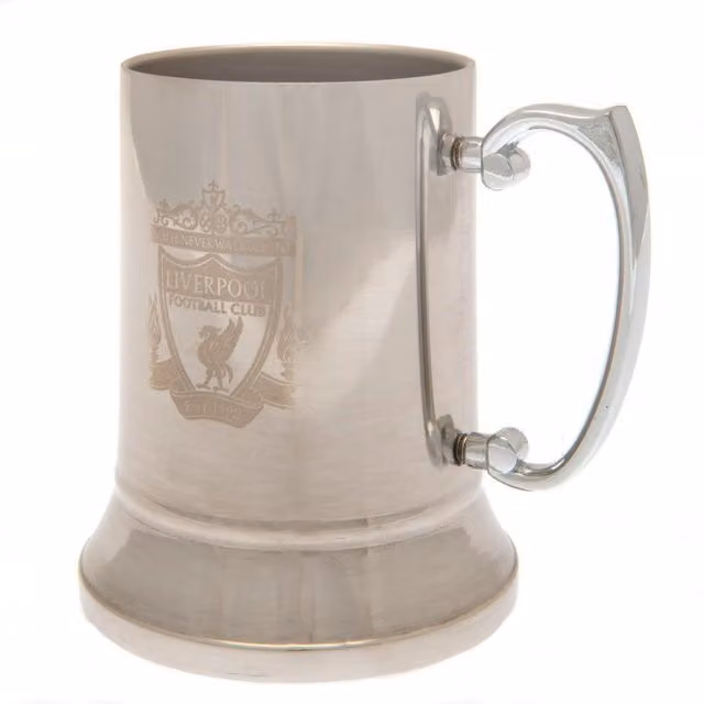 Liverpool FC Stainless Steel Beer Stein Mug, Silver