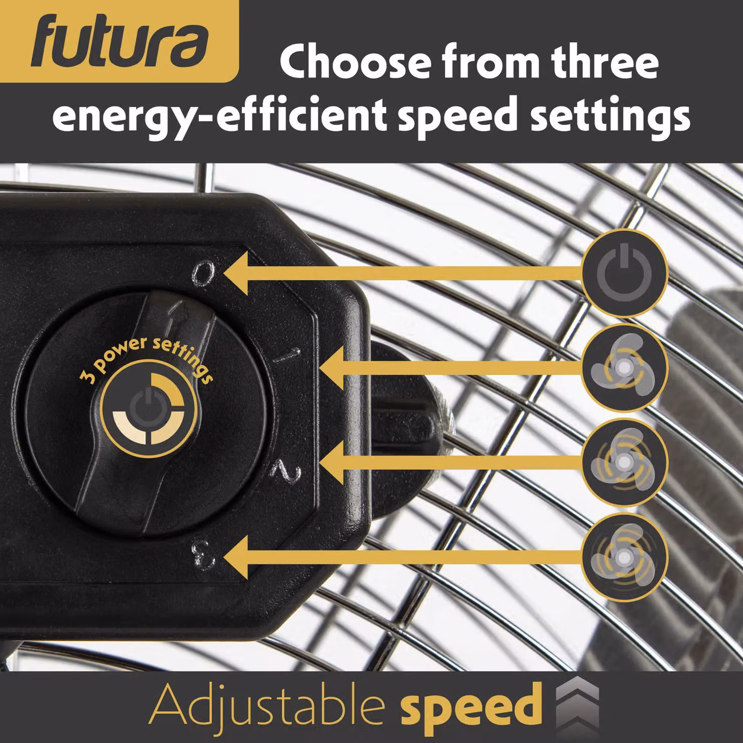 Futura 14 Inch Portable Floor Fan in Silver with 3 Adjustable Speeds – 4