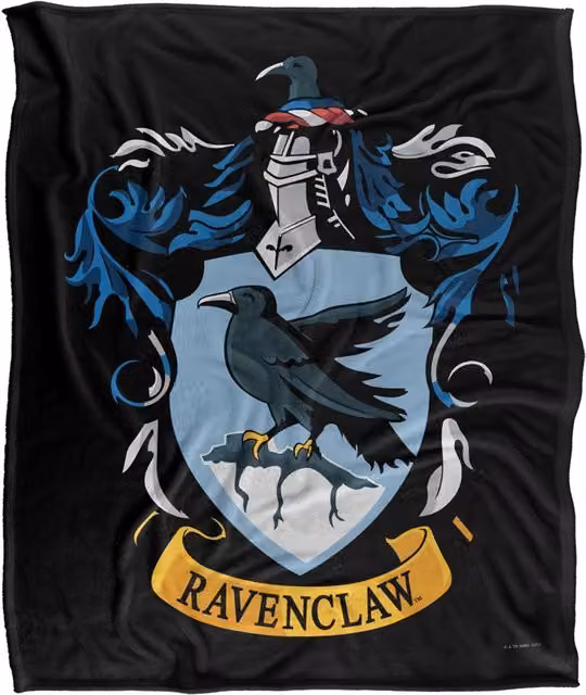 Warner Brothers Harry Potter Ravenclaw Crest Fluffy Fleece Blanket in White and Multicolour, W/D/H: 152 x 127 cm – 6