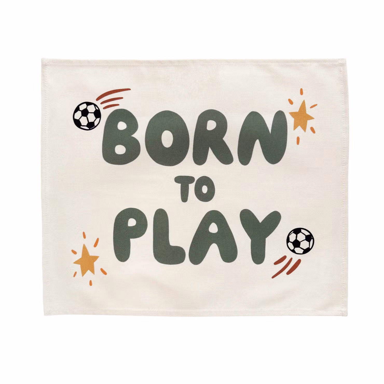 Kid of the Village Born To Play Canvas Banner in Green and Yellow – 2
