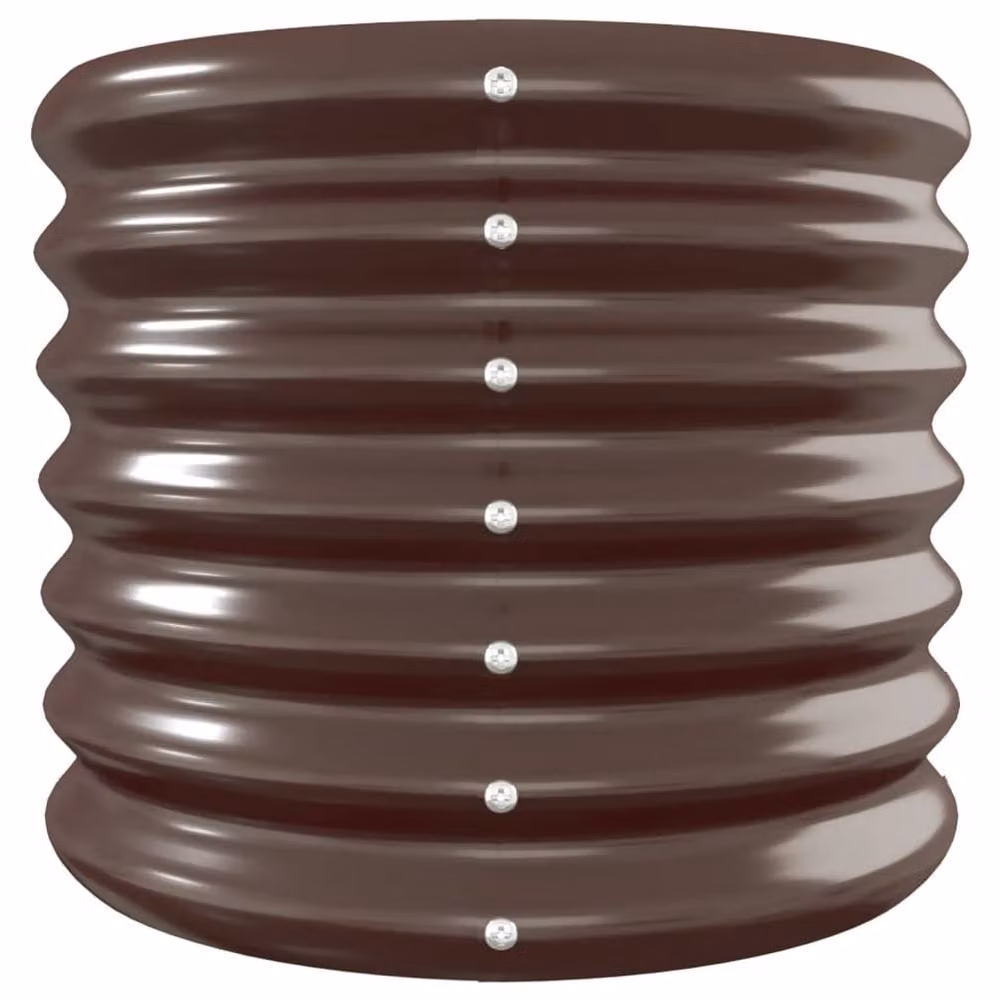 Berkfield Home Garden Raised Bed in Brown Powder-coated Steel, W: 332 cm, D: 40 cm, H: 36 cm – 4