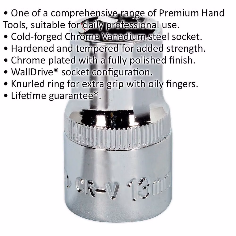 Loops 13mm Forged Steel Drive Socket, 1/2 inch Square Drive, Silver Chrome Vanadium – 2